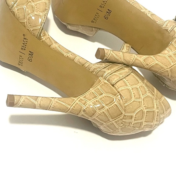 White House Black Market Textured Beige Heels - Picture 5 of 5